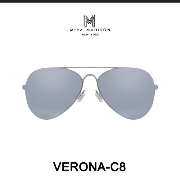 Silver Mira Madison Pilot Mirror Lens Sunglasses - Picture 2 of 10